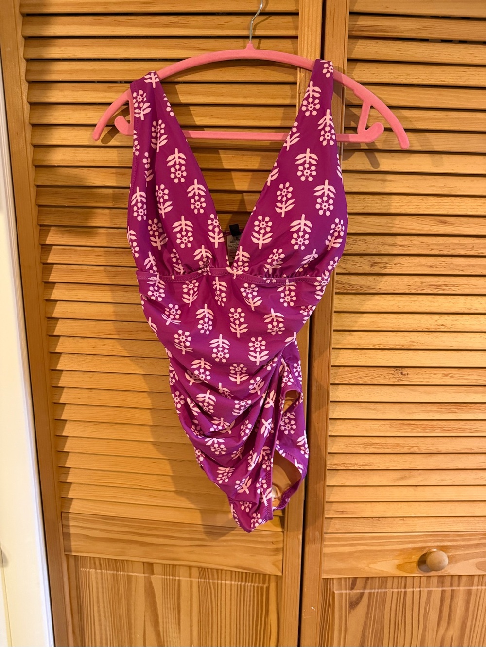 J. crew Women’s Purple Floral One-Piece Swimsuit